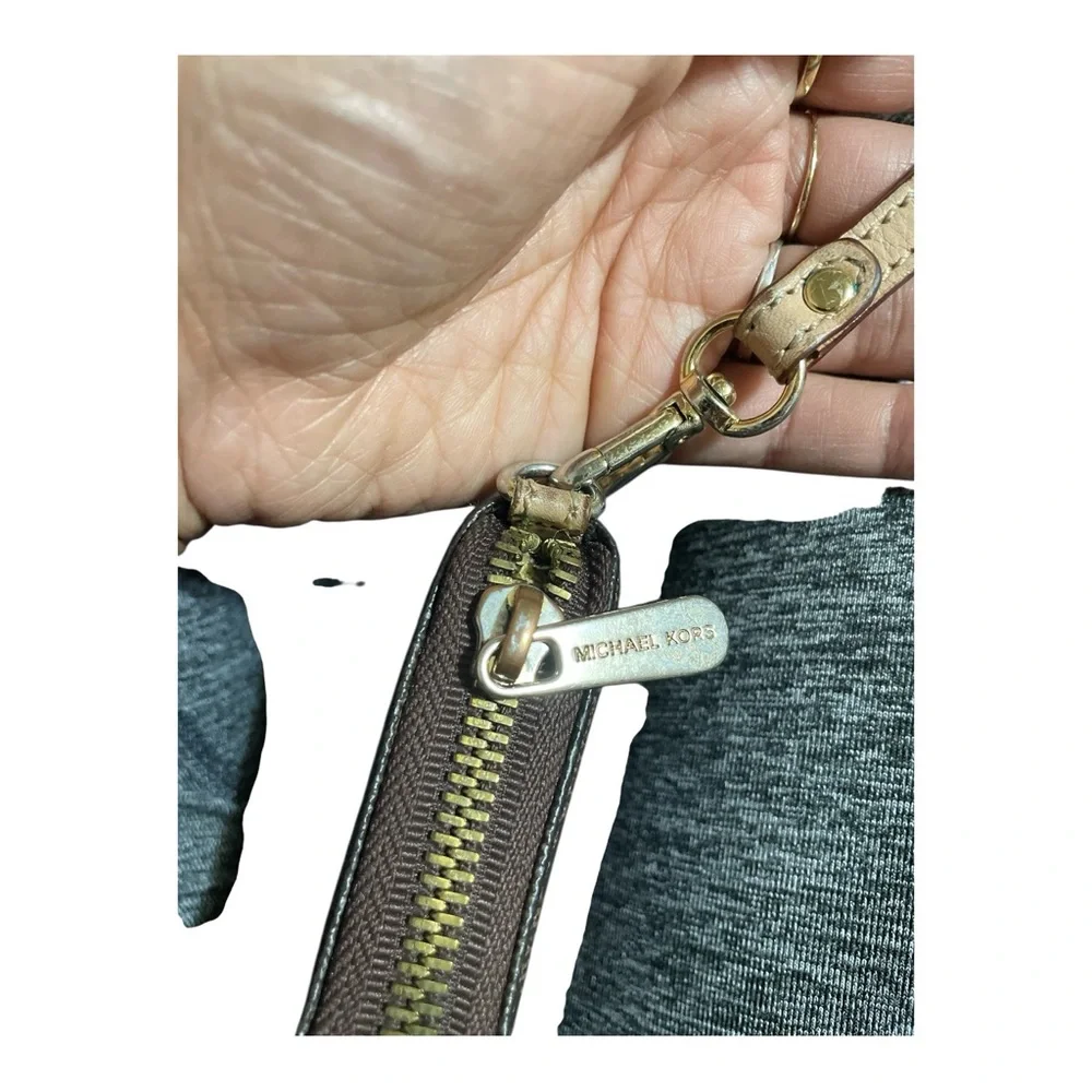 Michael Kors Brown and Gold Wristlet
